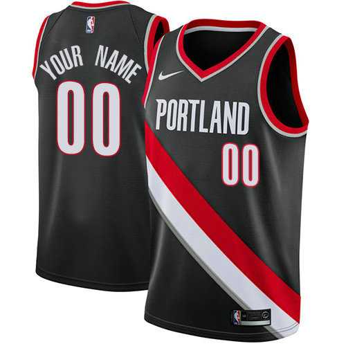 Men & Youth Customized Portland Trail Blazers Swingman Black Road Nike Icon Edition Jersey